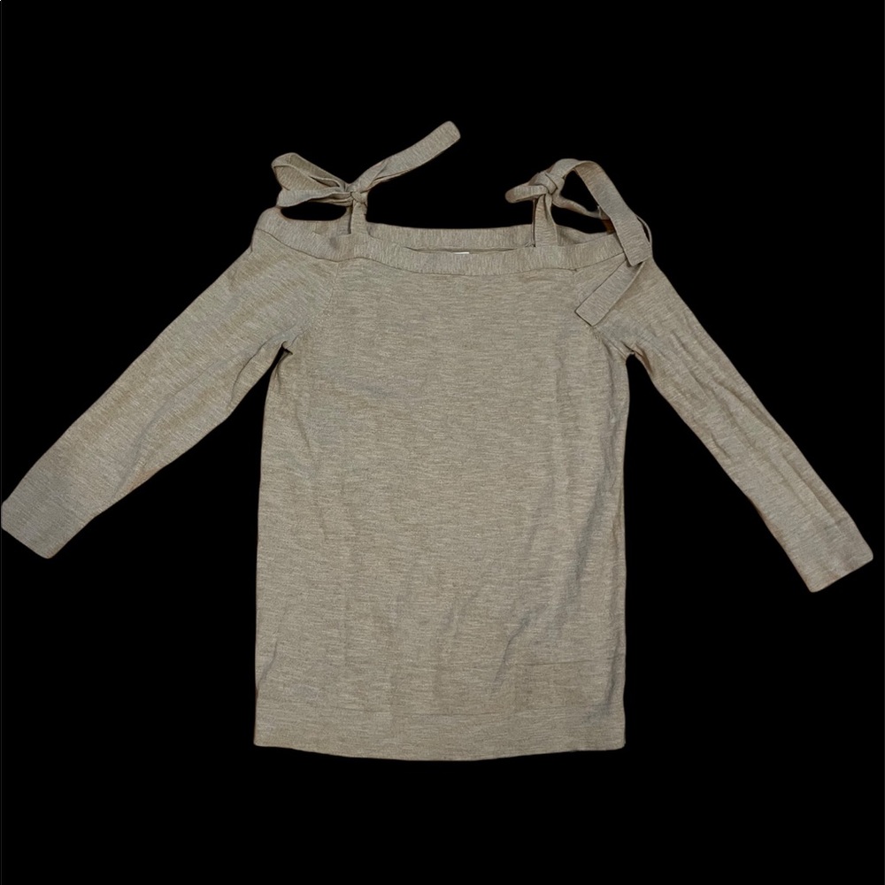 J. Crew Women’s Tan Cold Shoulder Top Small